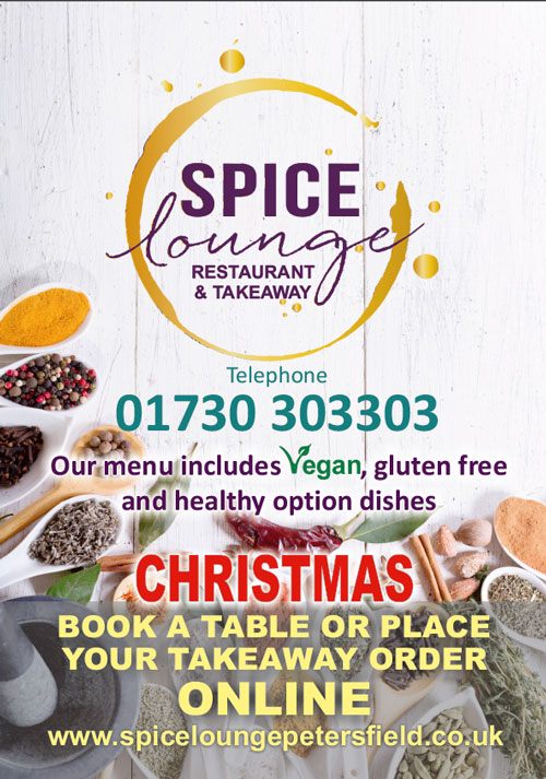 Spice Lounge Petersfield Christmas 2019 - Restaurants Petersfield - Authentic Indian Cuisine Hampshire - Free Local Delivery Takeaway Menu & Weekly Offers