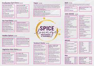 Eat In Menu - Spice Lounge Takeaway Petersfield Authentic Indian Cuisine Petersfield Hampshire Indian Restaurant